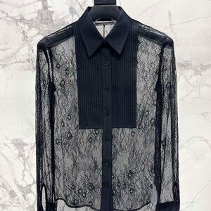 ERMANNO SCERVINO Black Lace Sheer Shirt